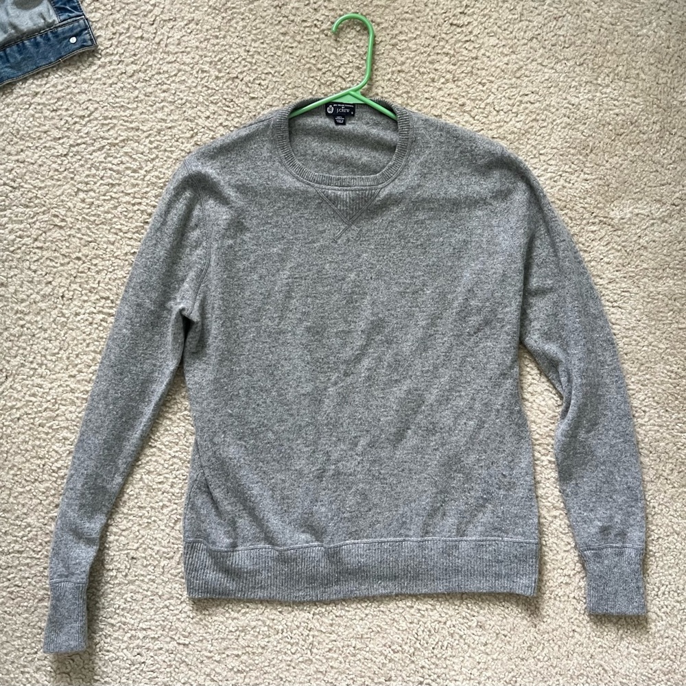 J. Crew 100% Italian Two-Ply Cashmere Sweater – Heather Gray – Men’s size Small